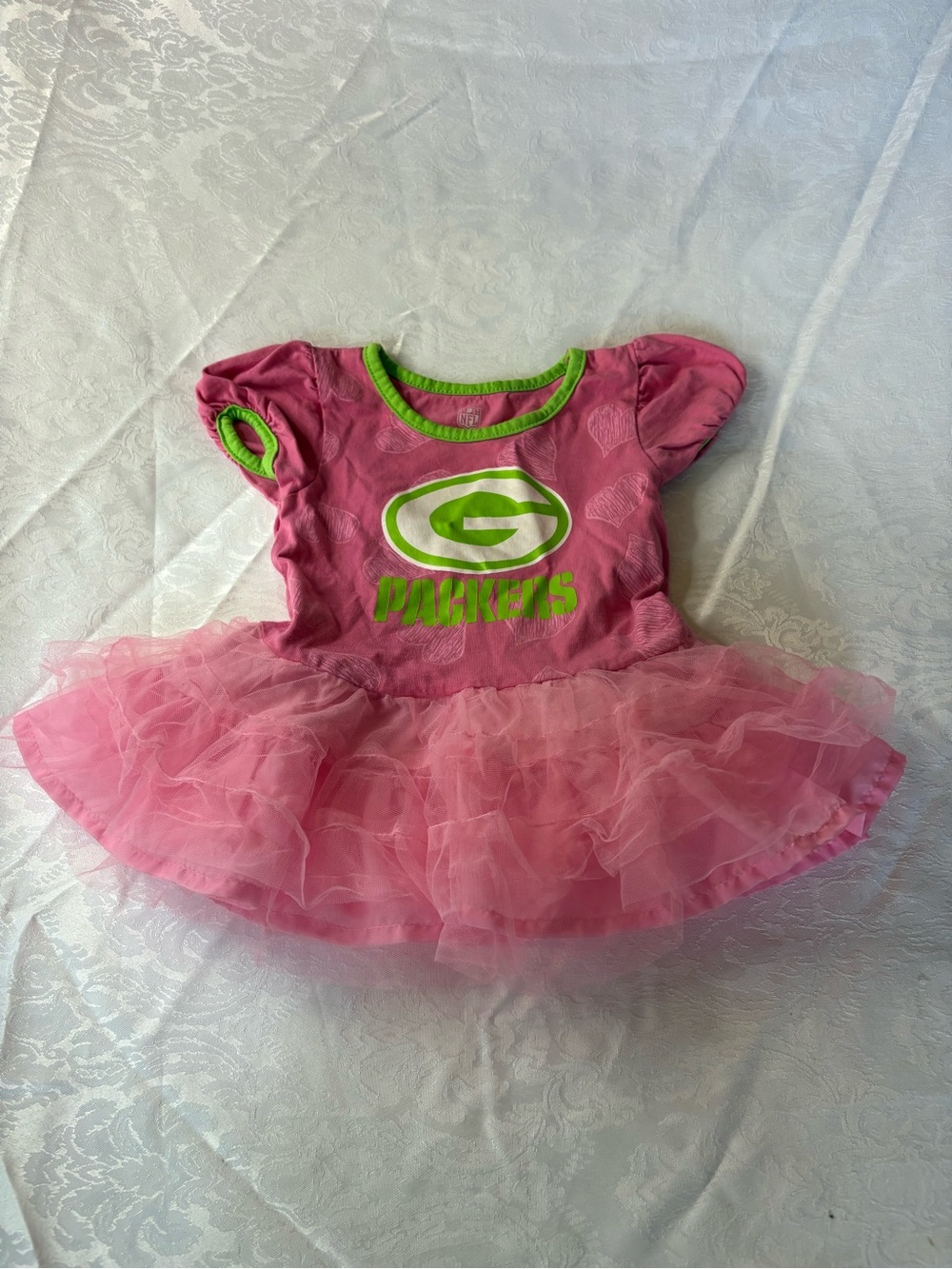 Pink Tulle Kids Green Bay packers  Dress 18 mo.